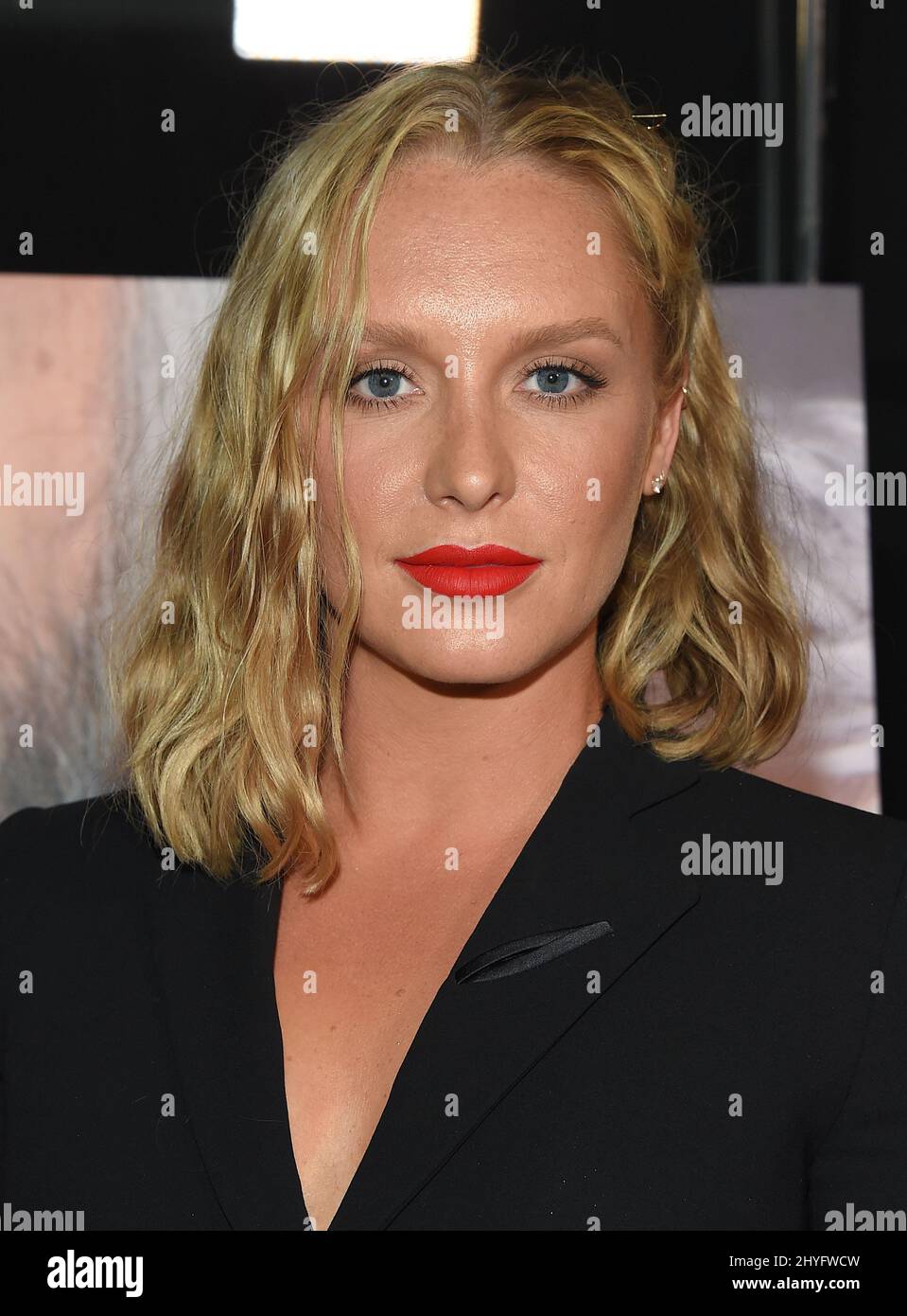 Annie Starke attending the Los Angeles premiere of The Wife Stock Photo