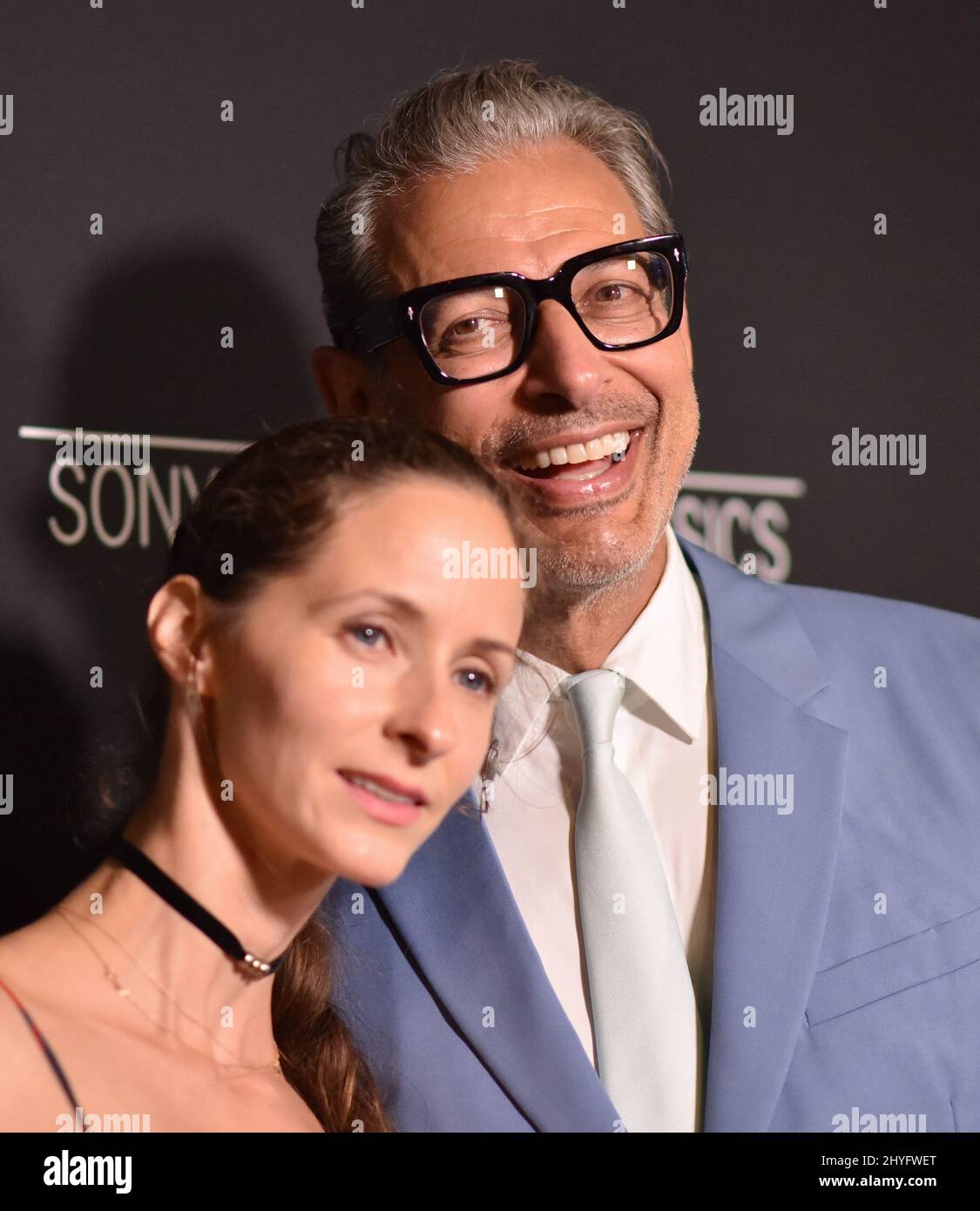 Jeff Goldblum and Emilie Livingston attending the Los Angeles premiere of The Wife Stock Photo