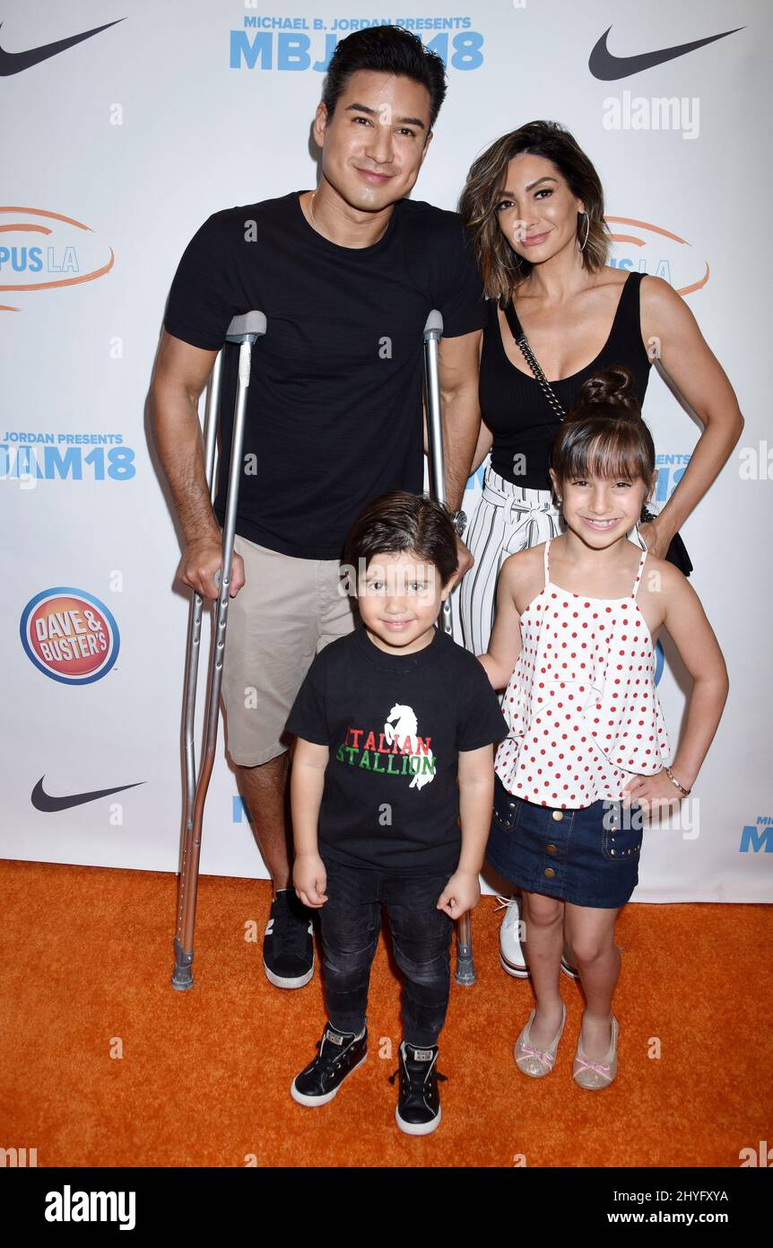 Mario Lopez, Courtney Mazza, Gia Lopez and Dominic Lopez at the Michael
