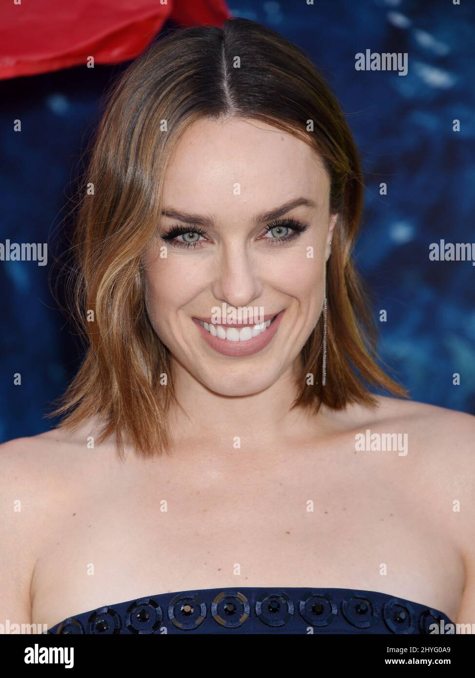 Jessica McNamee at Warner Bros. 'THE MEG' U.S. Premiere held at the TCL Chinese Theatre on August 6, 2018 in Hollywood Stock Photo
