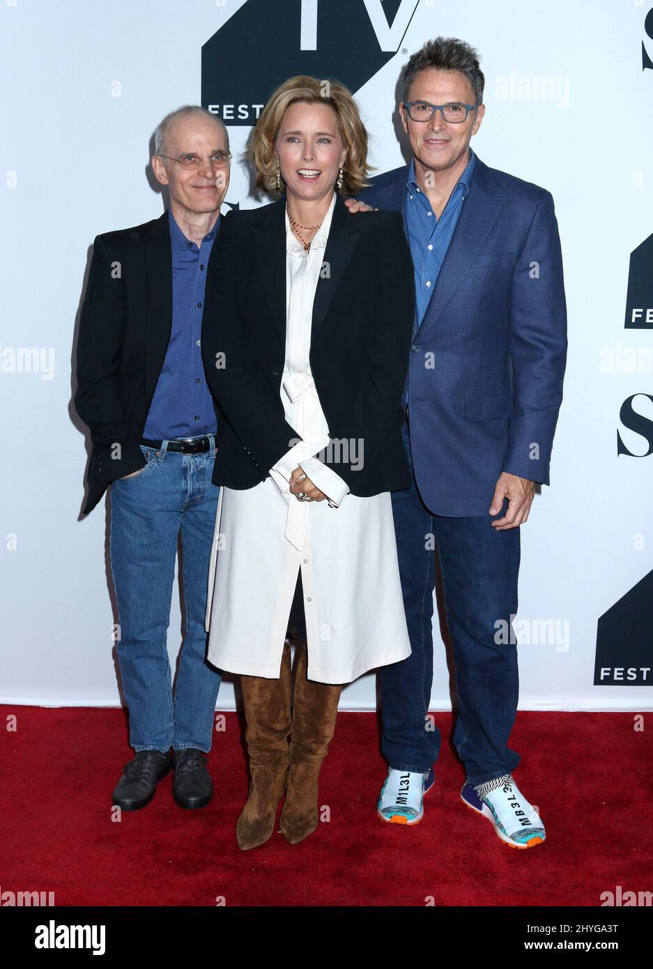 Zeljko Ivanek, Tim Daly & Tea Leoni attending the Tribeca TV Festival