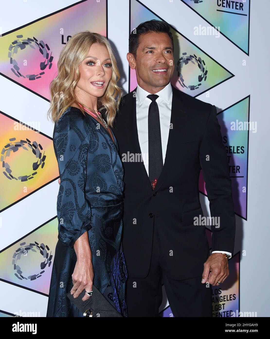 Kelly Ripa and Mark Consuelos attending the Los Angeles LGBT Center's