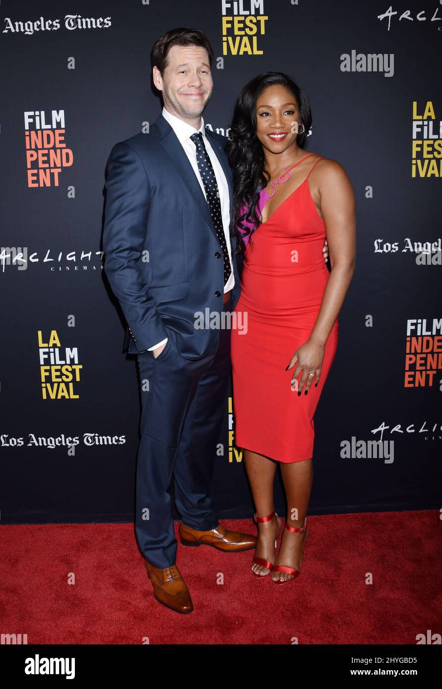 Ike Barinholtz and Tiffany Haddish attending the premiere of The Oath