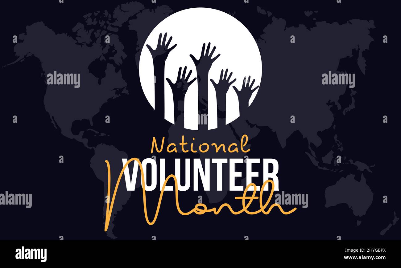 National Volunteer Month. Volunteers communities template for banner