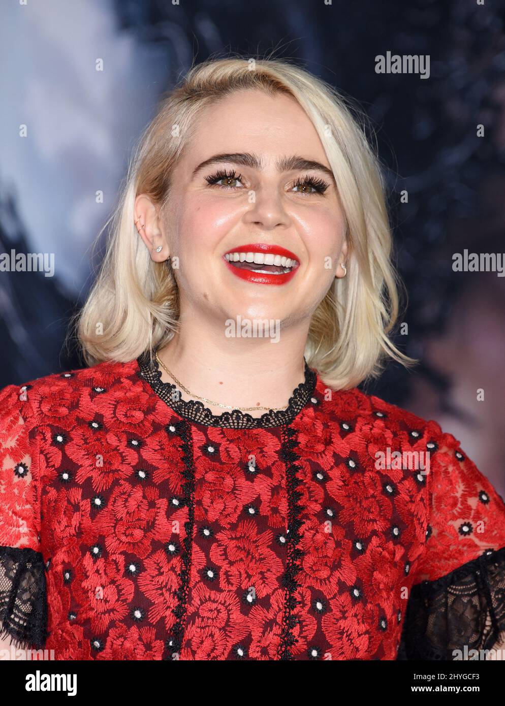Mae Whitman arriving for the "Venom" premiere held at Regency Village