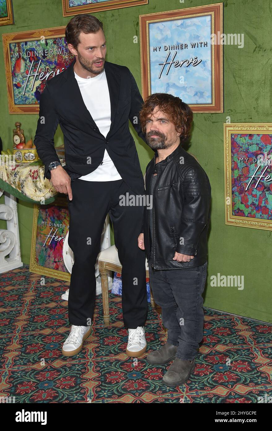 Jamie Dornan and Peter Dinklage at HBO s My Dinner With Herve Los Angeles premiere held at Paramount Studios on October 4 2018 in Hollywood USA Stock Photo Alamy