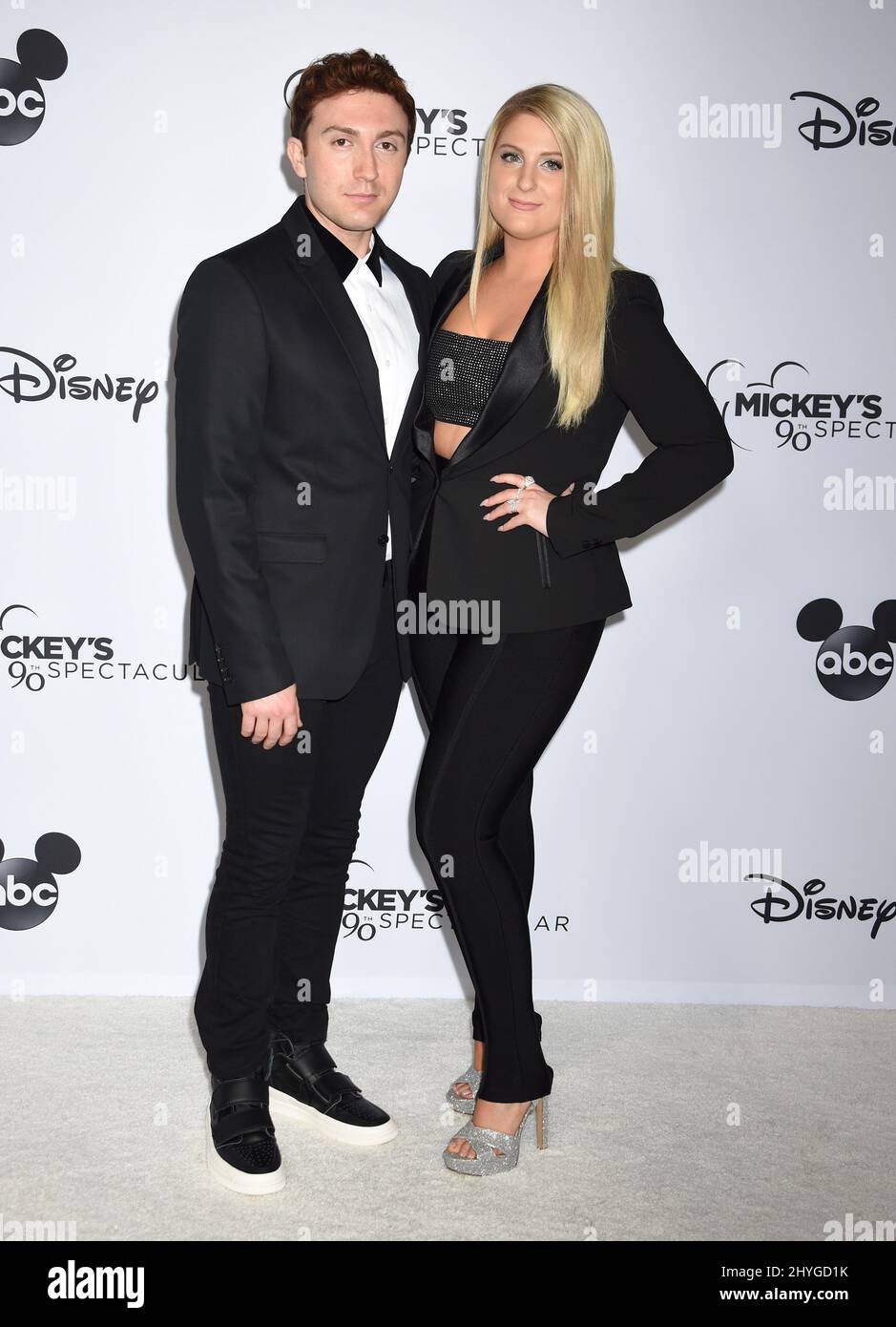 Daryl Sabara and Meghan Trainor arrive at Mickey's 90th Spectacular