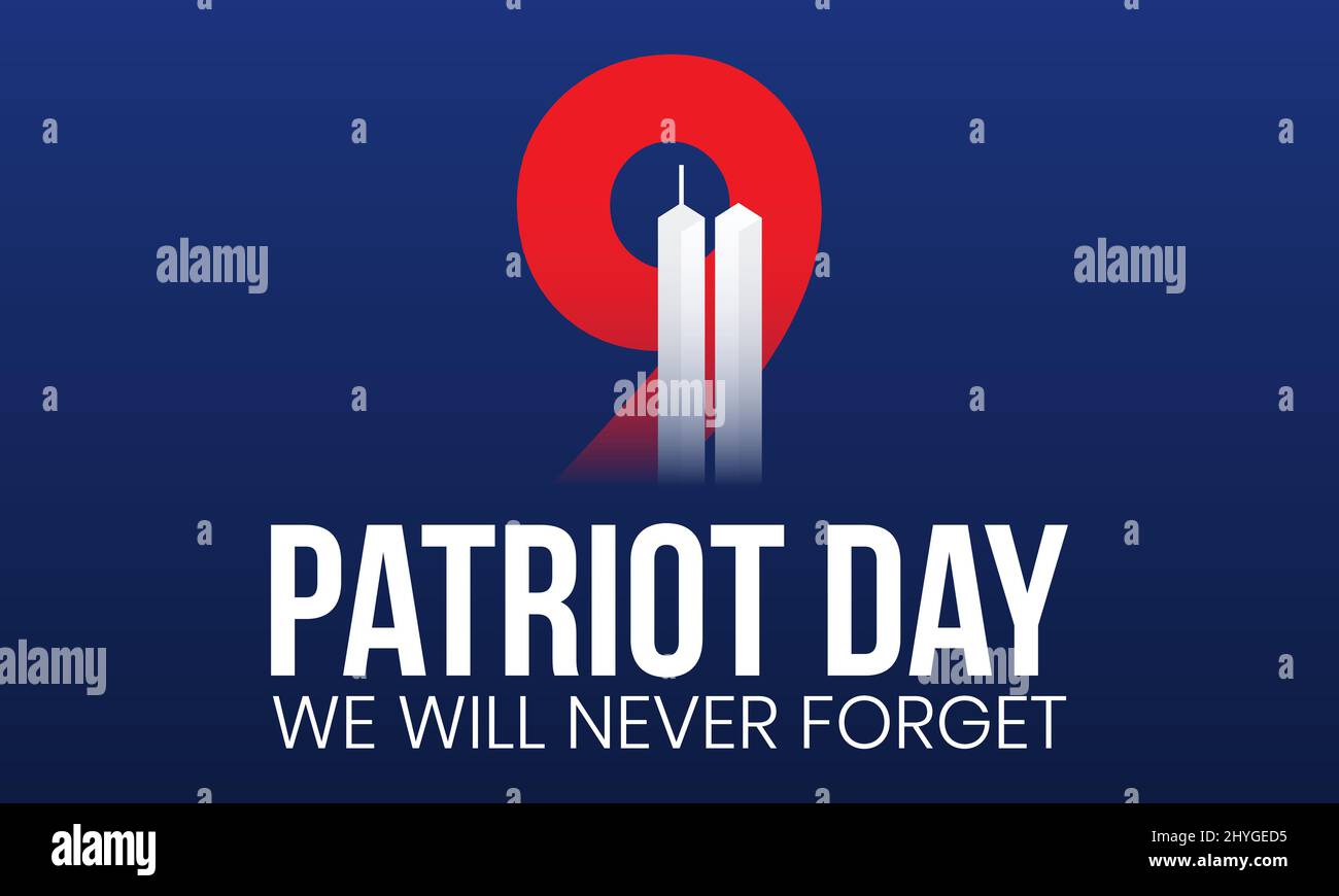 Patriot Day. Memory of September 11 9/11 USA. Vector template for