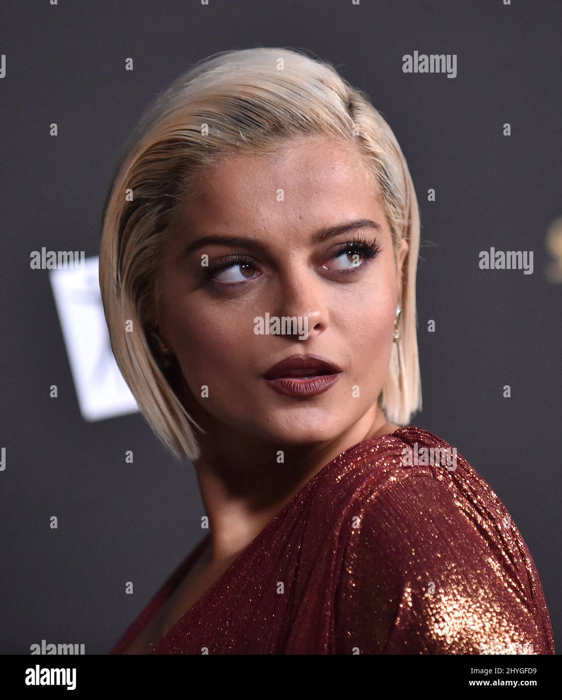 Bebe Rexha arriving to the City of Hope Gala 2018 at Barker Hanger on