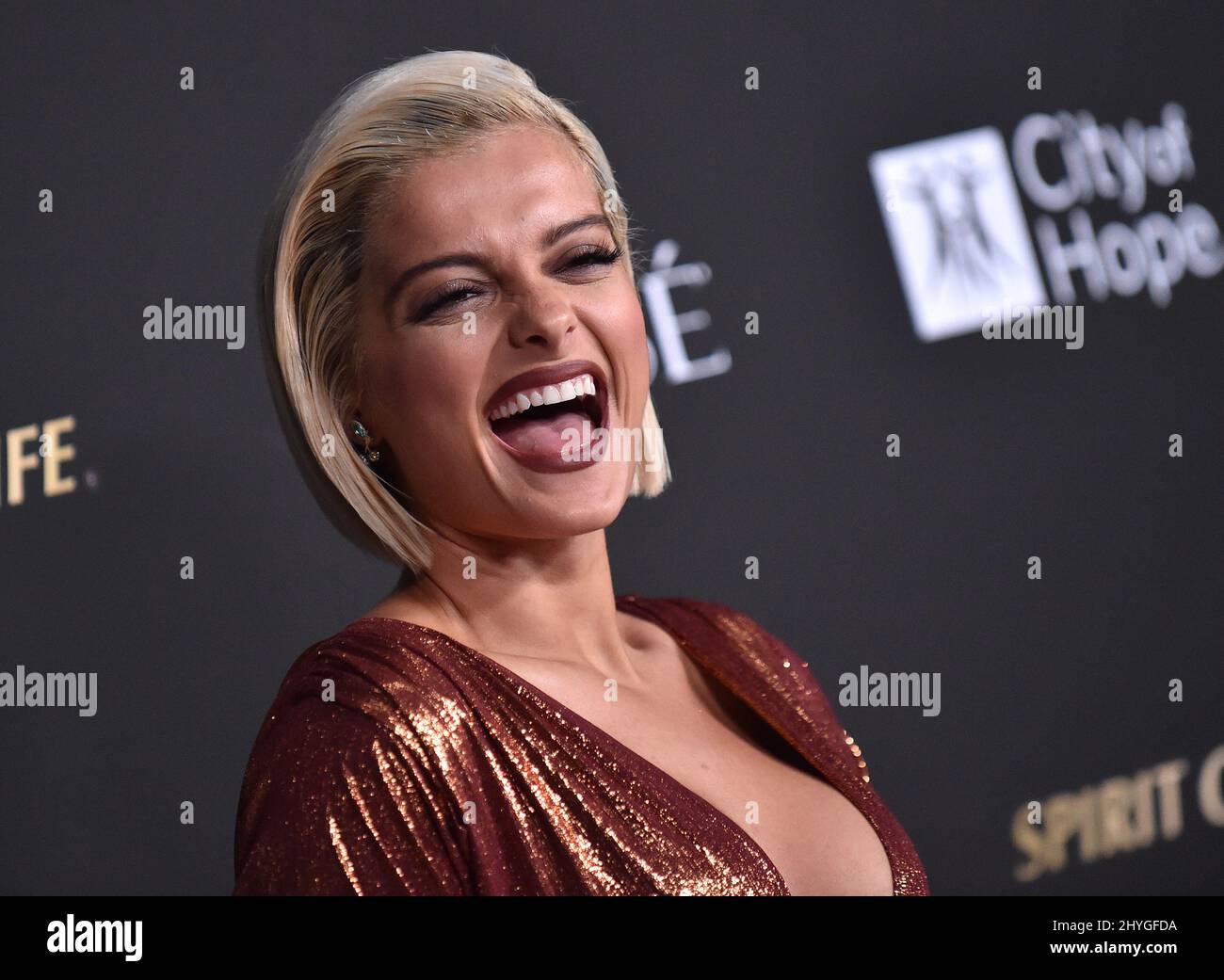 Bebe Rexha arriving to the City of Hope Gala 2018 at Barker Hanger on