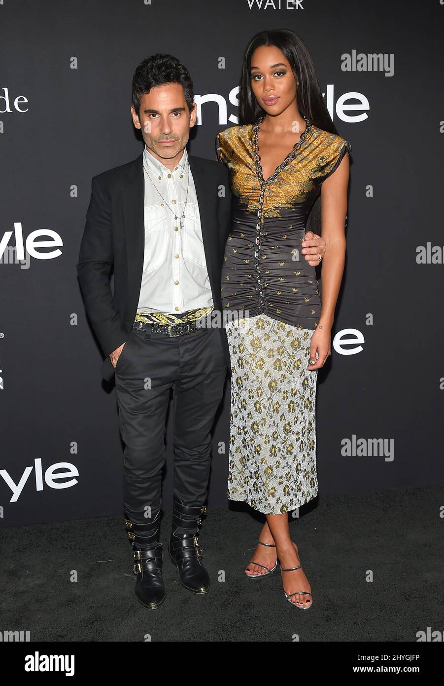 James Kaliardos and Laura Harrier attending the fourth annual InStyle ...