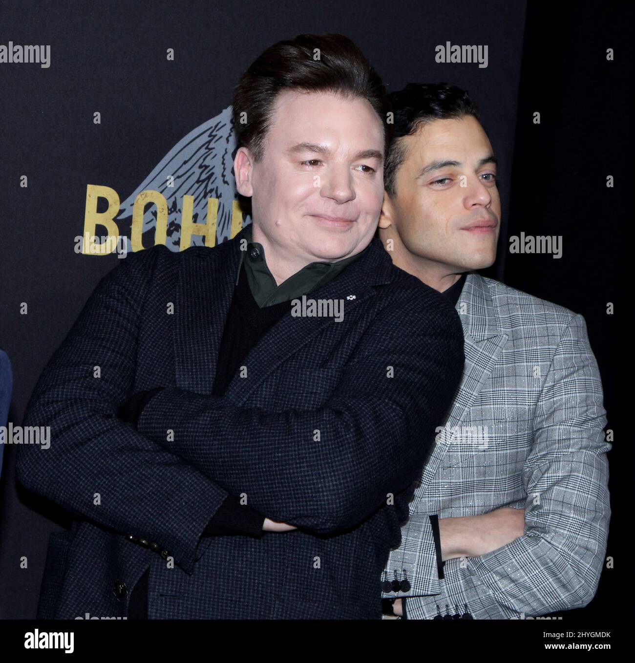 Mike Myers & Rami Malek attending the Bohemian Rhapsody New York Premiere at the The Paris Theatre, New York on October 30, 2018. Stock Photo