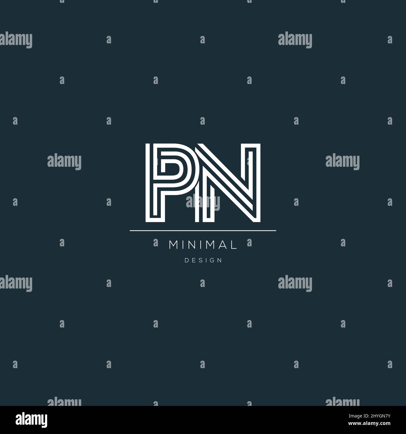 Minimal PN initial based icon logo Stock Vector