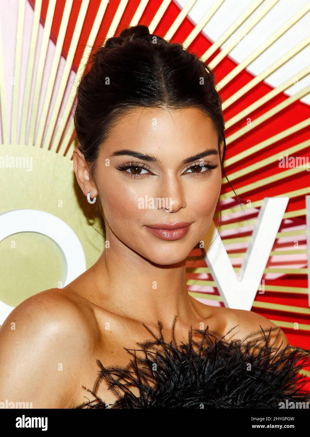 Kendall Jenner arrives at the #REVOLVEawards held at the Palms Casino on November 9, 2018 in Las Vegas, NV. Stock Photo