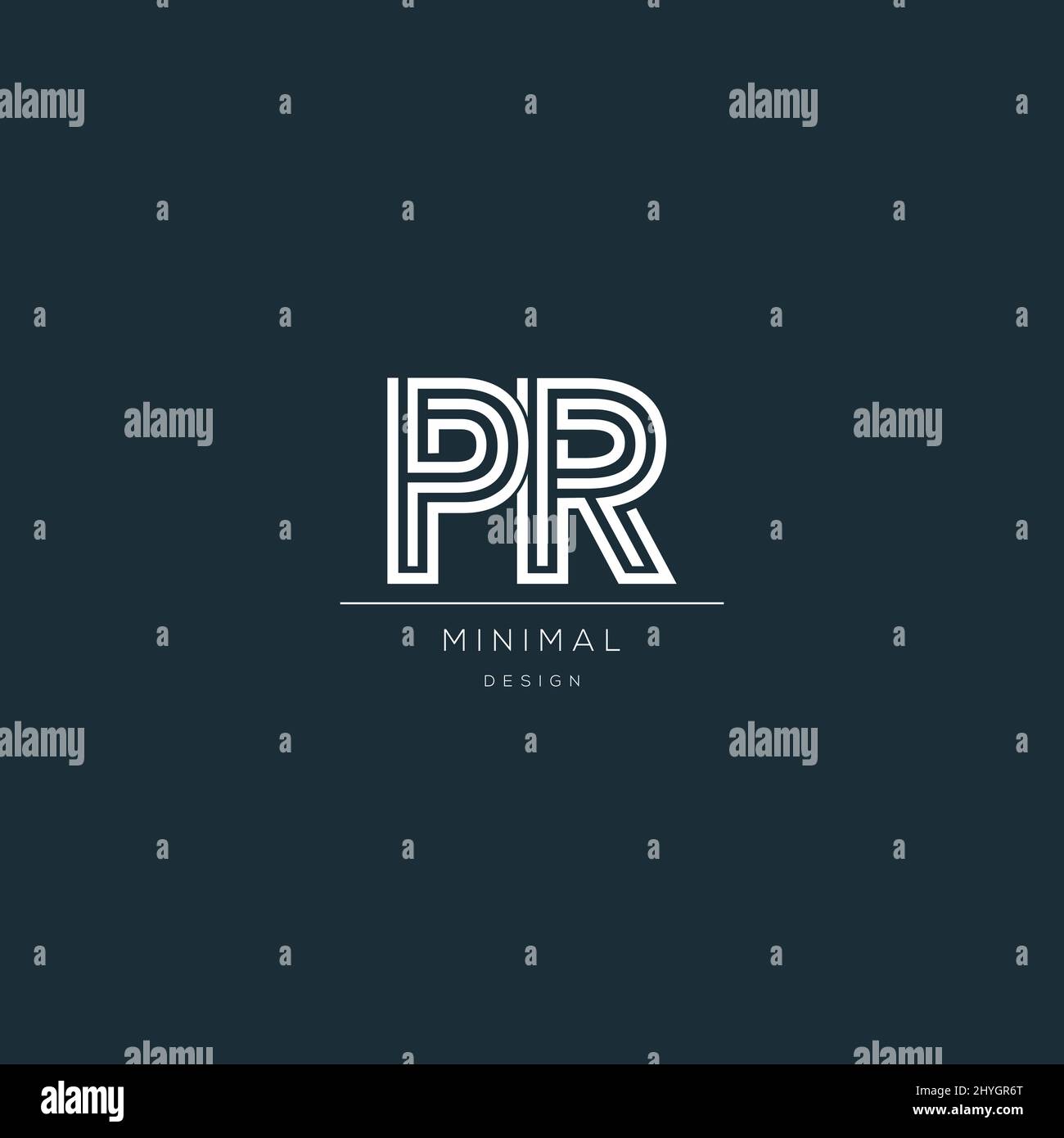 Minimal PR initial based icon logo Stock Vector Image & Art - Alamy
