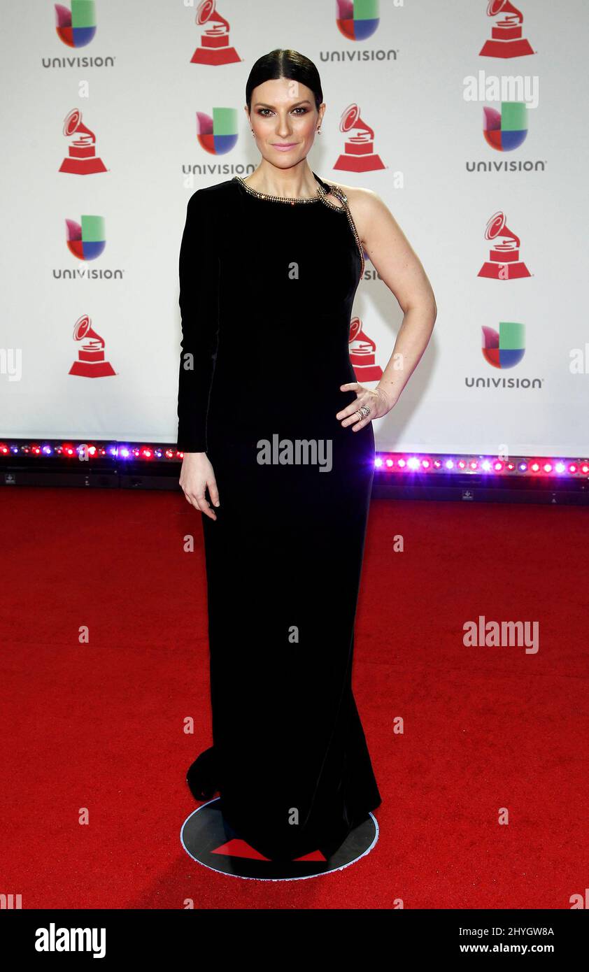 Laura Pausini at the 19th Annual Latin Grammy Awards held at the MGM Grand Garden Arena Stock Photo