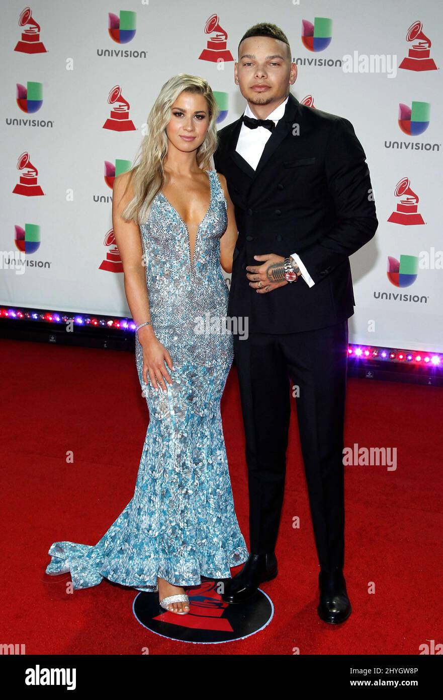 Katelyn Jae and Kane Brown at the 19th Annual Latin Grammy Awards held at the MGM Grand Garden Arena Stock Photo