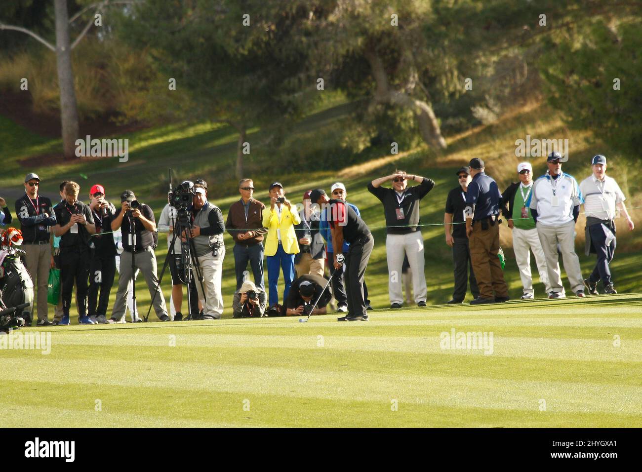 Tiger Woods at Capital One's 'The Match': Tiger Woods VS Phil Mickelson at Shadow Creek Golf Course in Las Vegas, USA. Stock Photo