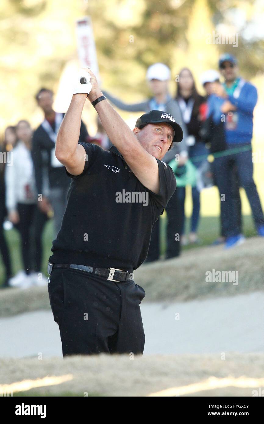 Phil Mickelson at Capital One's 'The Match': Tiger Woods VS Phil Mickelson at Shadow Creek Golf Course in Las Vegas, USA. Stock Photo