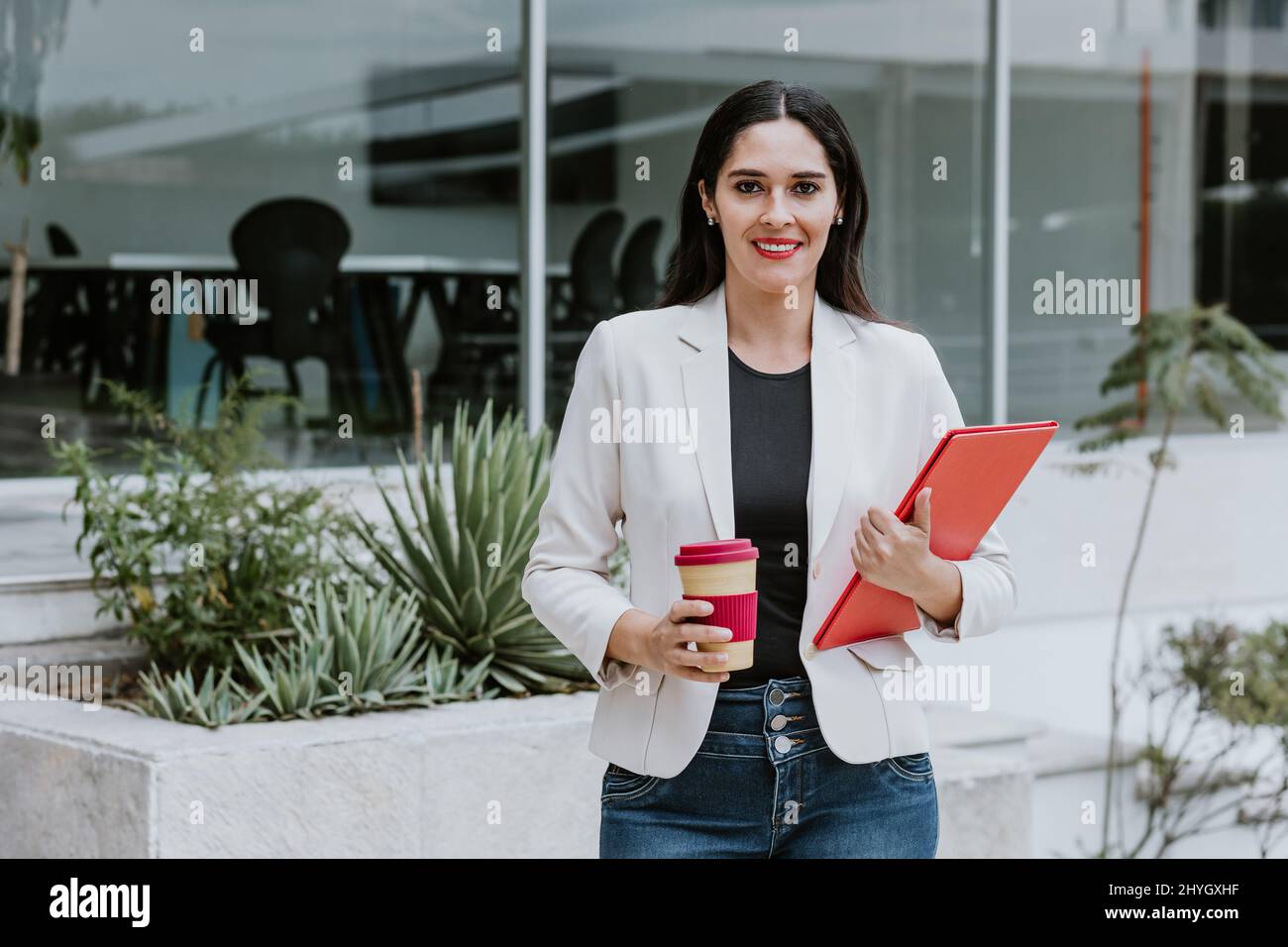 portrait of latin business adult woman working at the office in Mexico Latin America Stock Photo