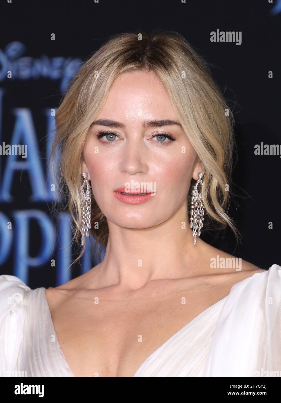 Emily Blunt attending the World Premiere of Mary Poppins Returns in Los Angeles, California Stock Photo
