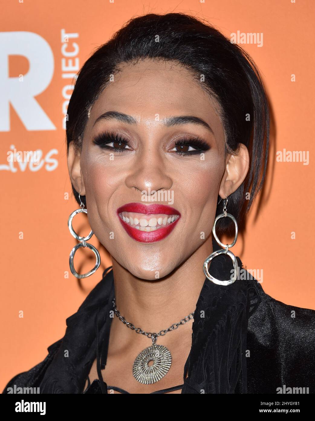Mj Rodriguez at The TrevorLIVE Project LA 2018 held at the Beverly Hilton Hotel. Stock Photo