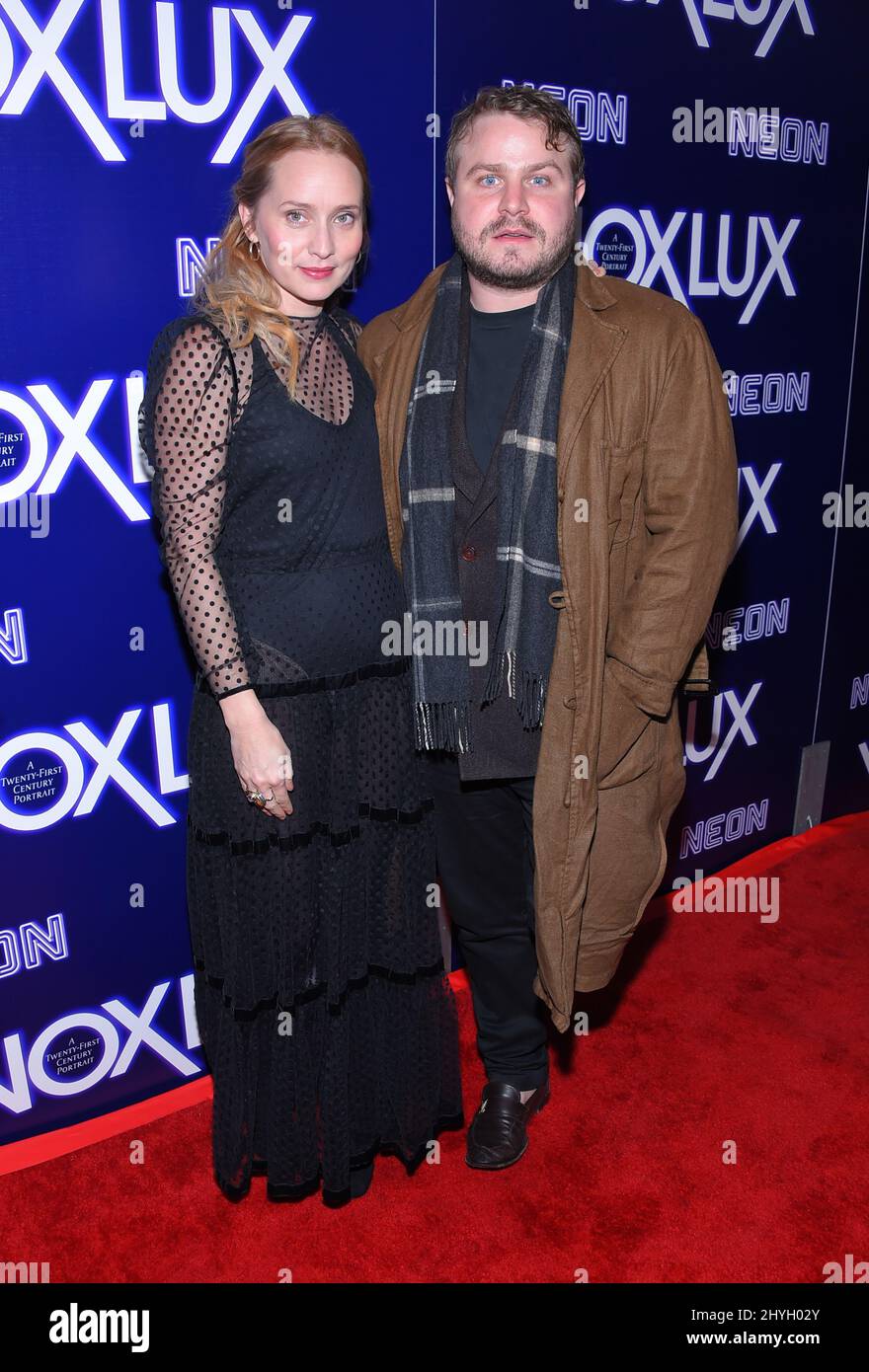 Mona Lerche and Brady Corbet at the premiere of 'Vox Lux'' held at the ArcLight Cinemas Hollywood Stock Photo