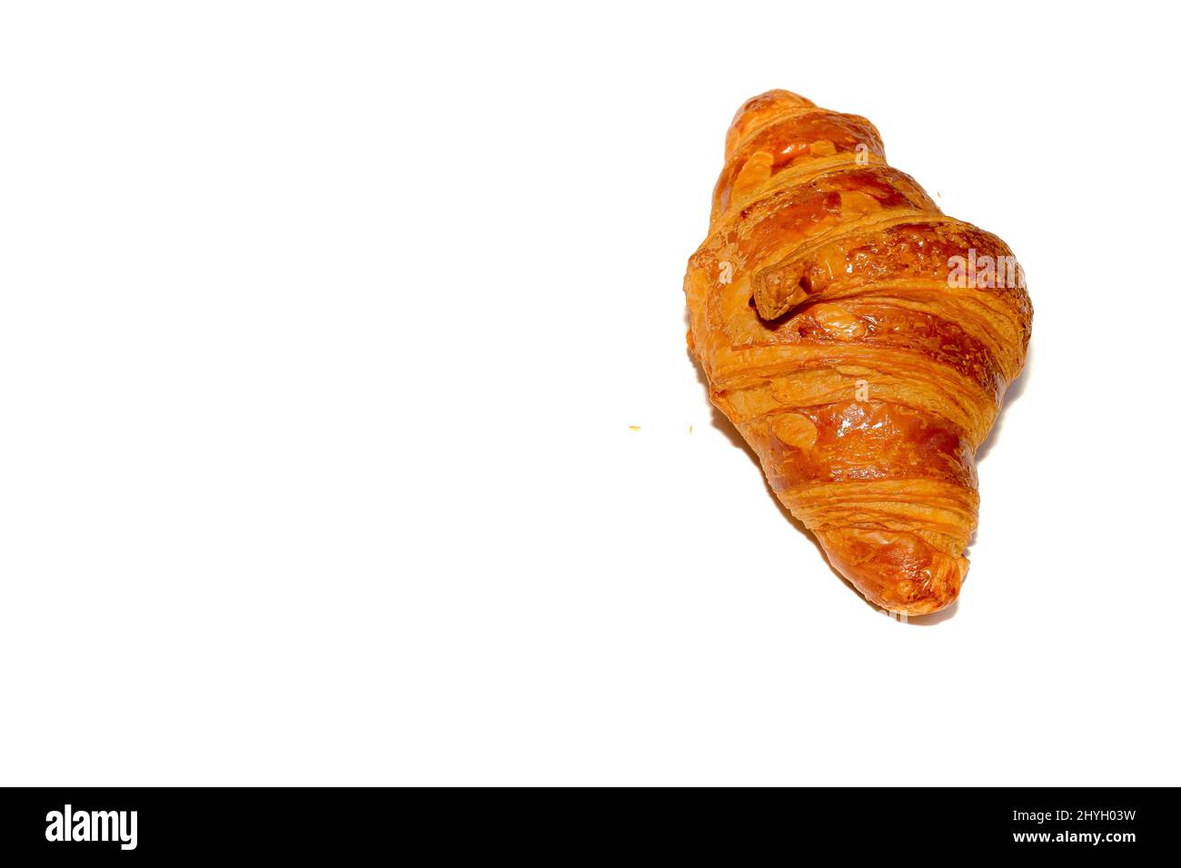 Photo of French pastries, croissant, isolated on white background Stock