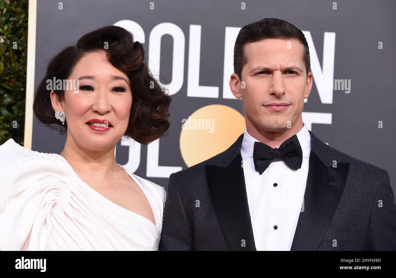 Sandra Oh and Andy Samberg at the 76th Annual Golden Globe Awards held