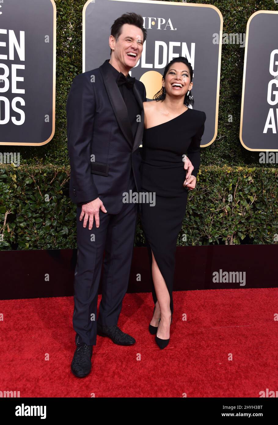 Jim Carrey and Ginger Gonzaga at the 76th Annual Golden Globe Awards