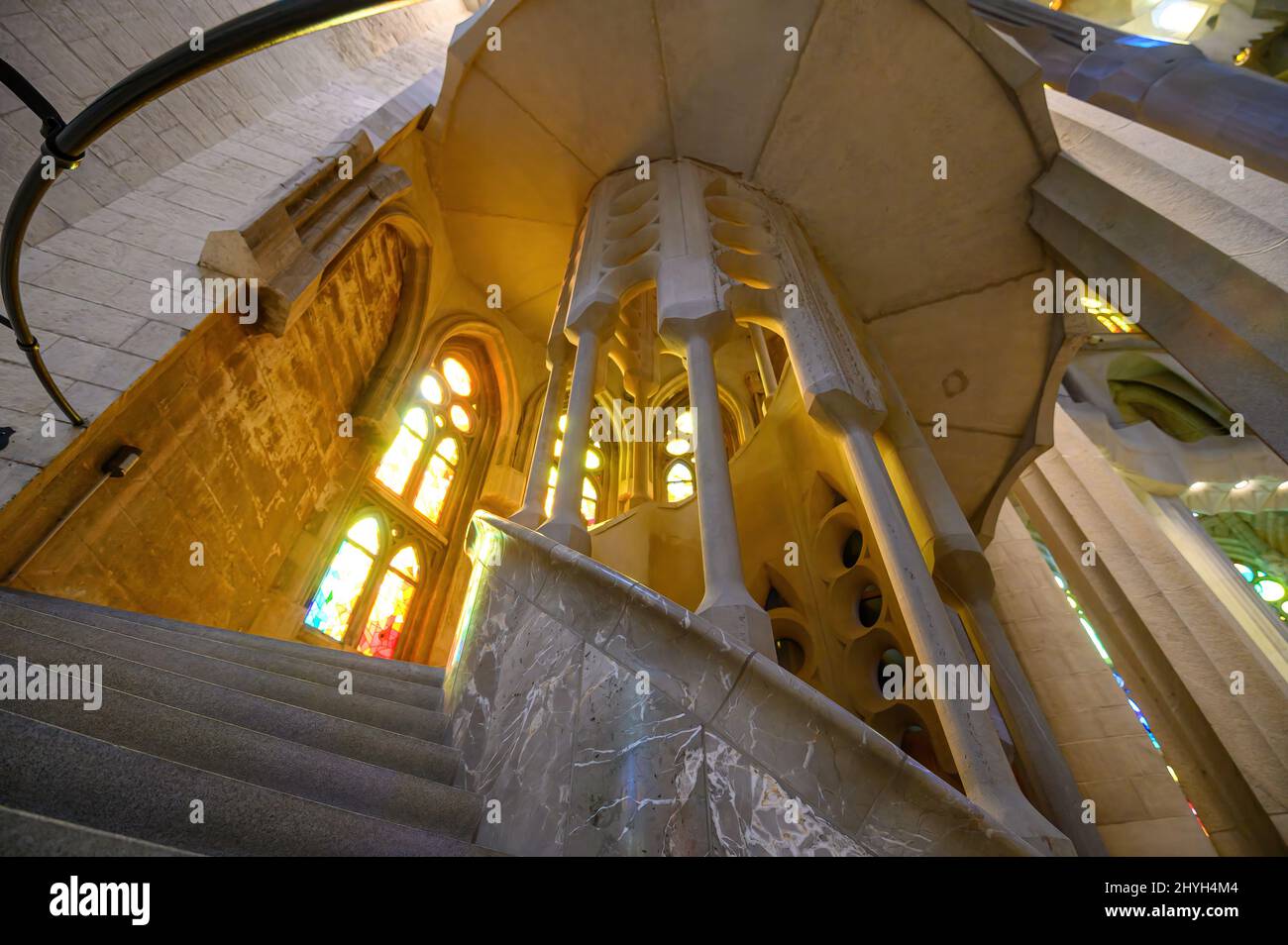 Barcelona, Spain. Interior of Sagrada Familia, cathedral designed by