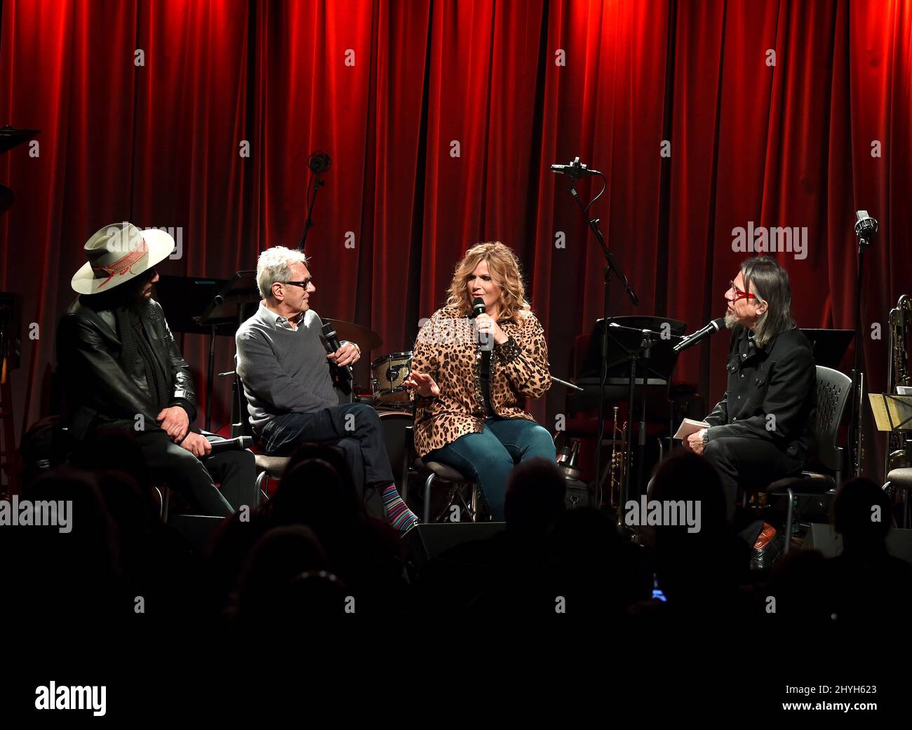 The GRAMMY Museum's series THE DROP presents: Trisha Yearwood to the Clive Davis Theater along with iconic music producer Don Was and engineer Al Schmitt, for an intimate discussion on the making of Trisha's new album, LET'S BE FRANK, a collection of the singer's favourite songs by Frank Sinatra Stock Photo
