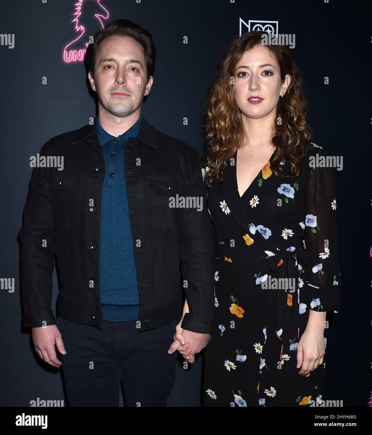 Beck Bennet and Jessy Hodges attending The Unicorn Premiere in Los Angeles Stock Photo