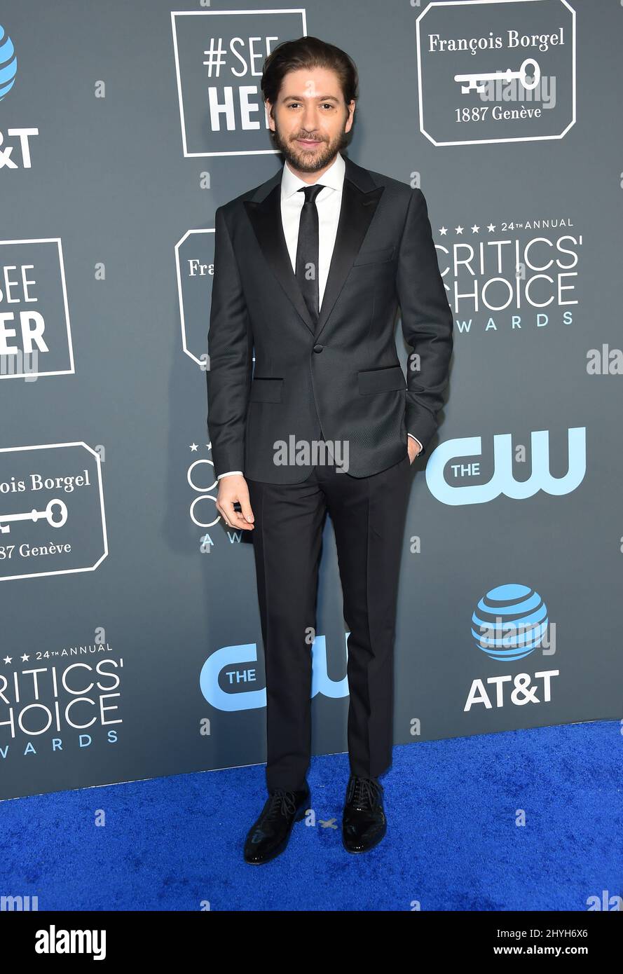 Michael Zegen at the 24th Annual Critics' Choice Awards held at Barker Hanger on January 13, 2019 in Santa Monica, CA. Stock Photo