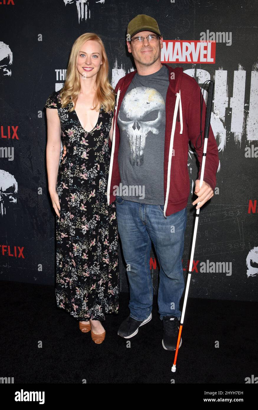 Deborah Ann Woll and E.J. Scott at Marvel's 'The Punisher' L.A. Special Screening held at the ArcLight Cinemas Hollywood Stock Photo