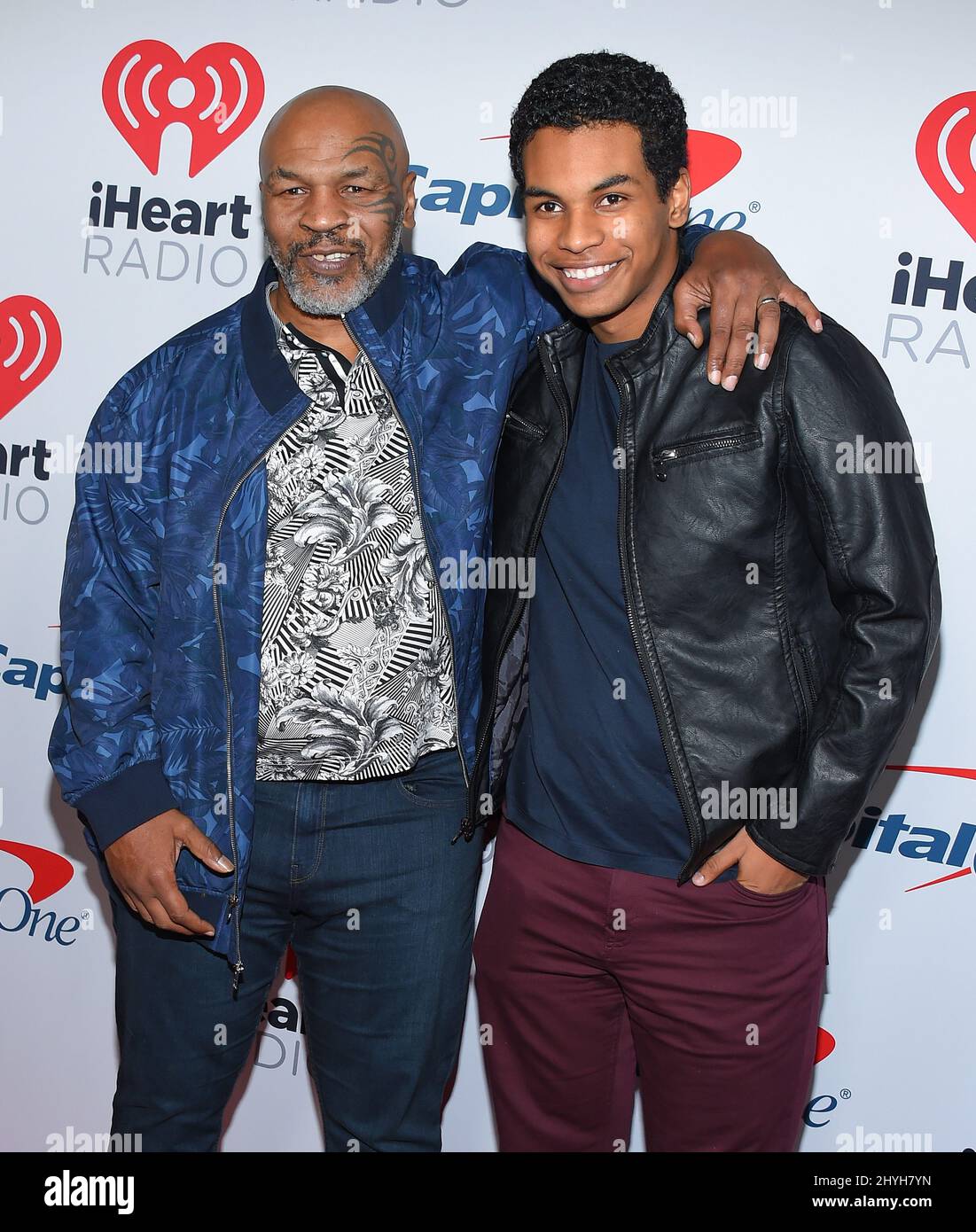 Mike Tyson and Miguel Tyson at the 2019 iHeartRadio Podcast Awards held
