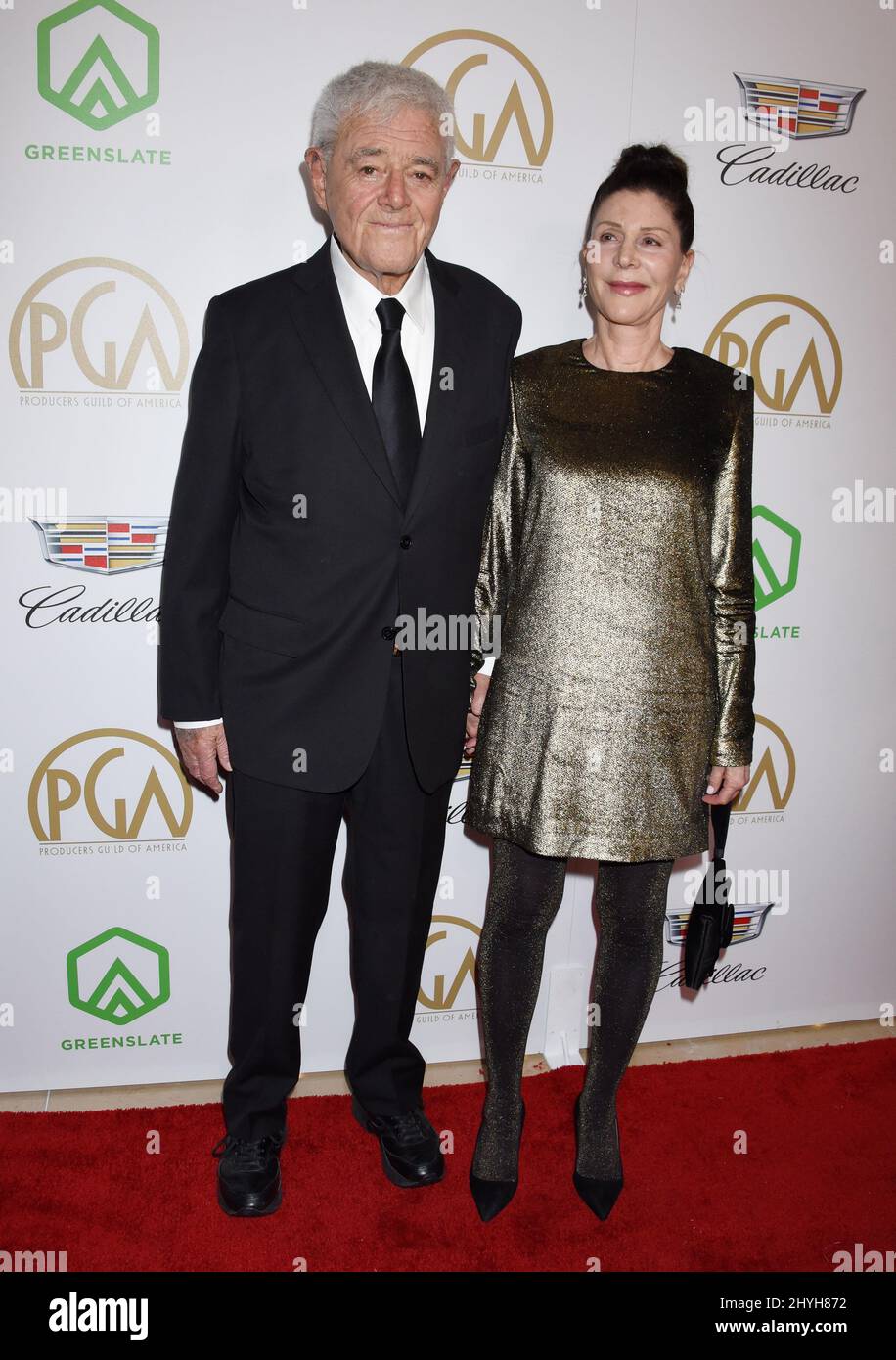 Richard Donner and Lauren Schuler Donner at the 2019 Annual Producers Guild Awards held at the Beverly Hilton Hotel on January 19, 2019 in Beverly Hills, Ca. Stock Photo