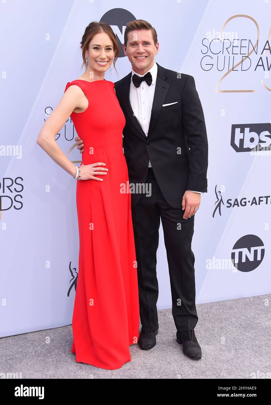 Jessica Blair Herman and Allen Leech attending the 25th Annual Screen Actors Guild Awards held at the Shrine Auditorium Stock Photo