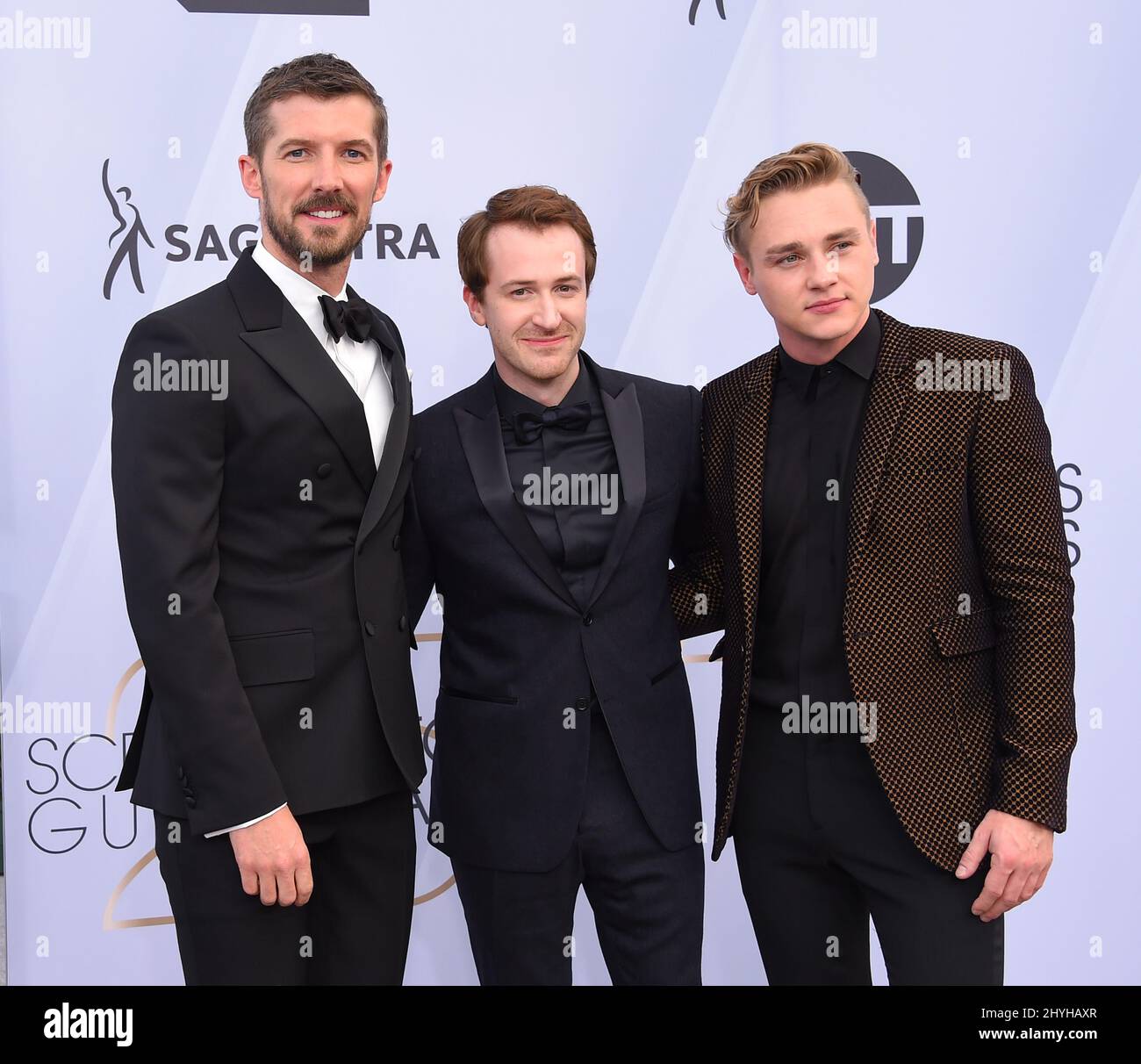 Gwilym Lee, Joseph Mazzello and Ben Hardy attending the 25th Annual Screen Actors Guild Awards held at the Shrine Auditorium Stock Photo