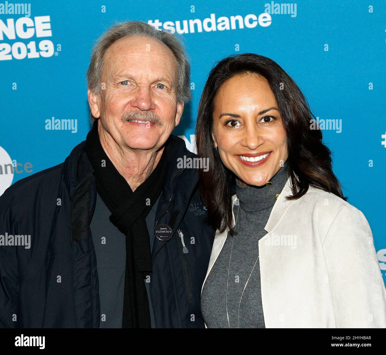 Michael O'Neill and Michelle Bonilla at the premiere of 'Clemency' during the 2019 Sundance Film Festival held at the Library Center Theatre Stock Photo