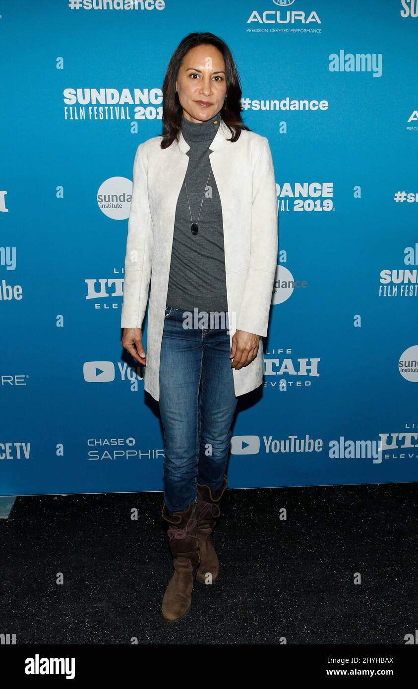 Michelle Bonilla at the premiere of 'Clemency' during the 2019 Sundance Film Festival held at the Library Center Theatre Stock Photo