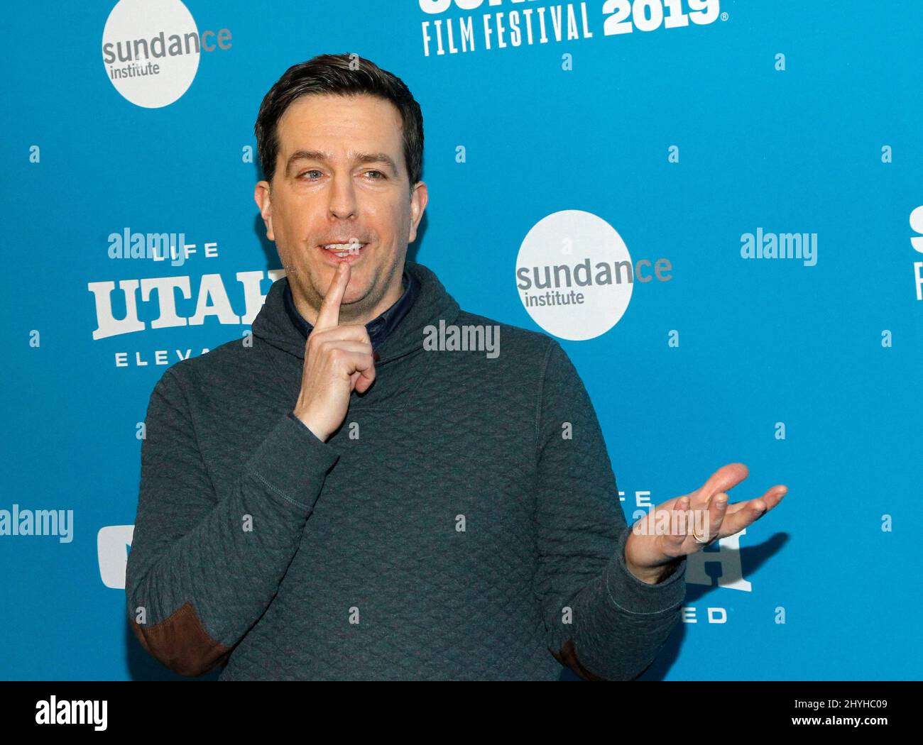 Ed Helms at the premiere of 'Corporate Animals' during the 2019 Sundance Film Festival Stock Photo