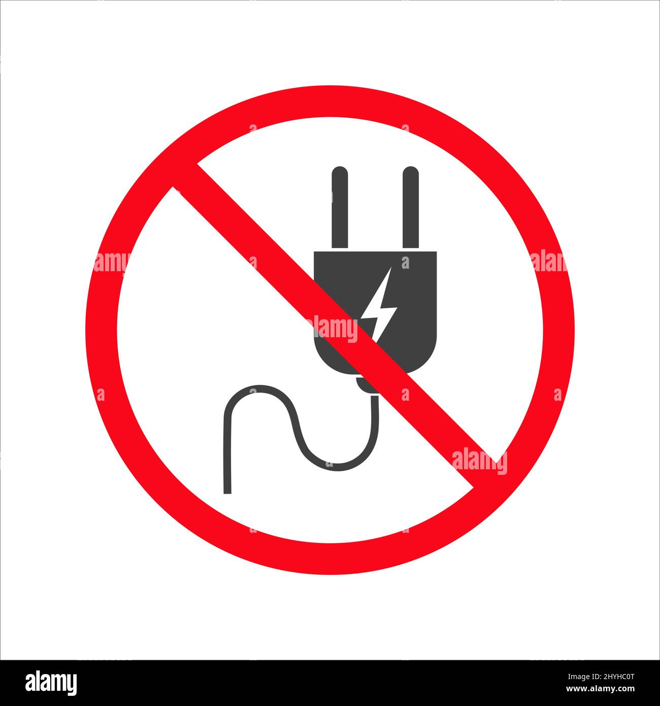 No plug icon isolated on white background Stock Vector