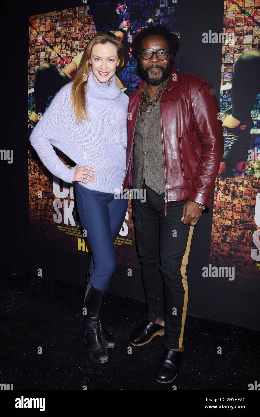 Kristianna Loken and Chad L. Coleman at the 'United Skates' Los Angeles Premiere held at Avalon Hollywood on February 6, 2019 in Hollywood, Stock Photo