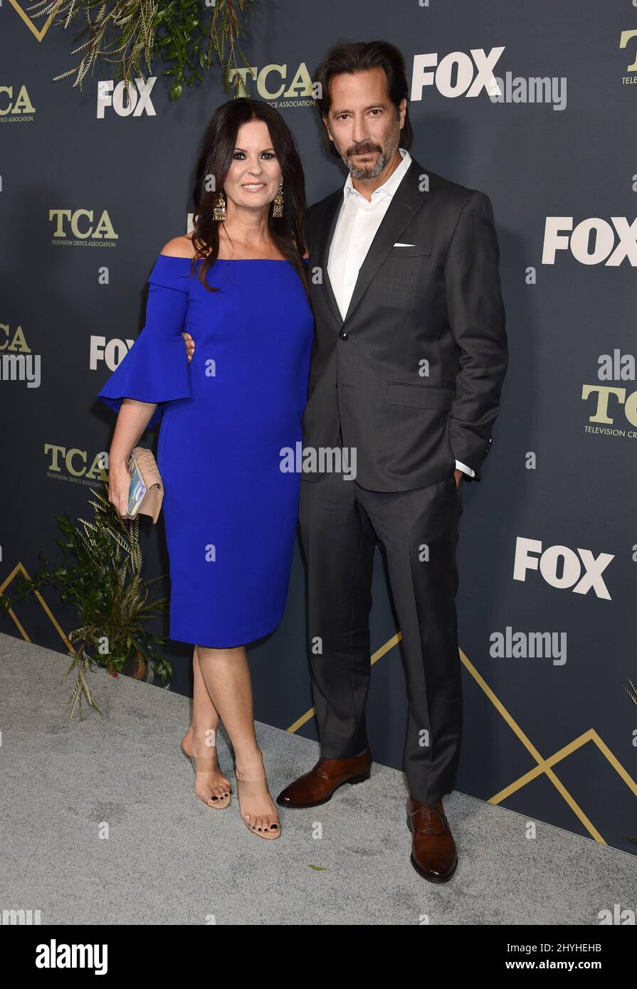Henry Ian Cusick and Annie Wood at the FOX 2019 Winter TCA Press Tour Party held at The Fig House on February 6, 2019 in Los Angeles, CA. Stock Photo