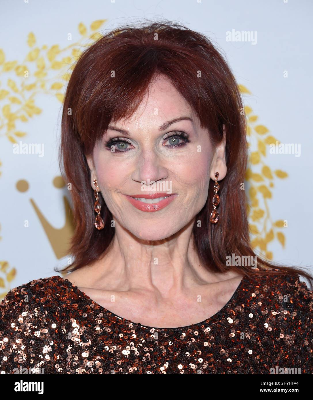 Marilu Henner arriving to the Hallmark Channel and Hallmark Movies & Mysteries Winter 2019 TCA Event at Tournament House Stock Photo