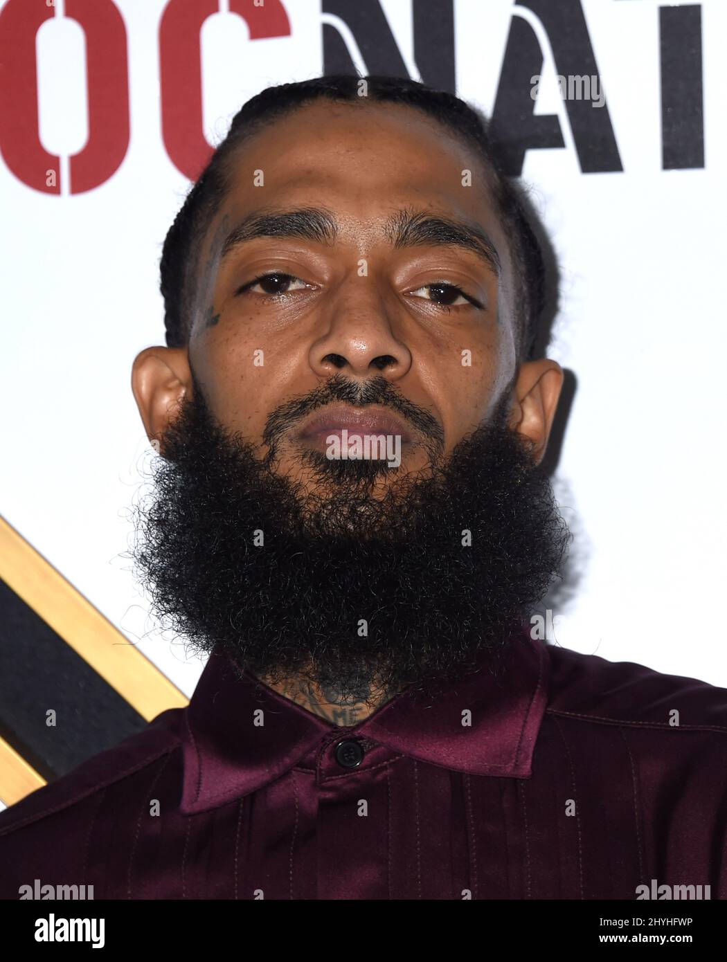 Nipsey Hussle attending the ROC Nation Pre Grammy Brunch held at a private residence in Los Angeles, California Stock Photo