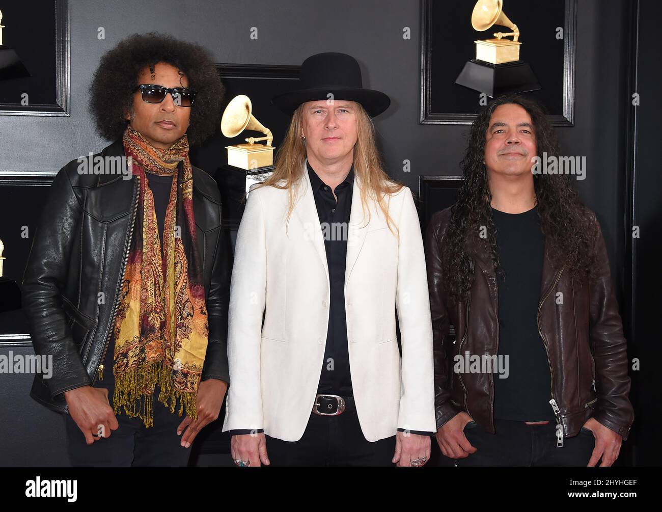 William DuVall, Jerry Cantrell and Mike Starr of Alice In Chains at the 61st Annual Grammy Awards held at Staples Center on February 10, 2019 in Los Angeles, CA. Stock Photo
