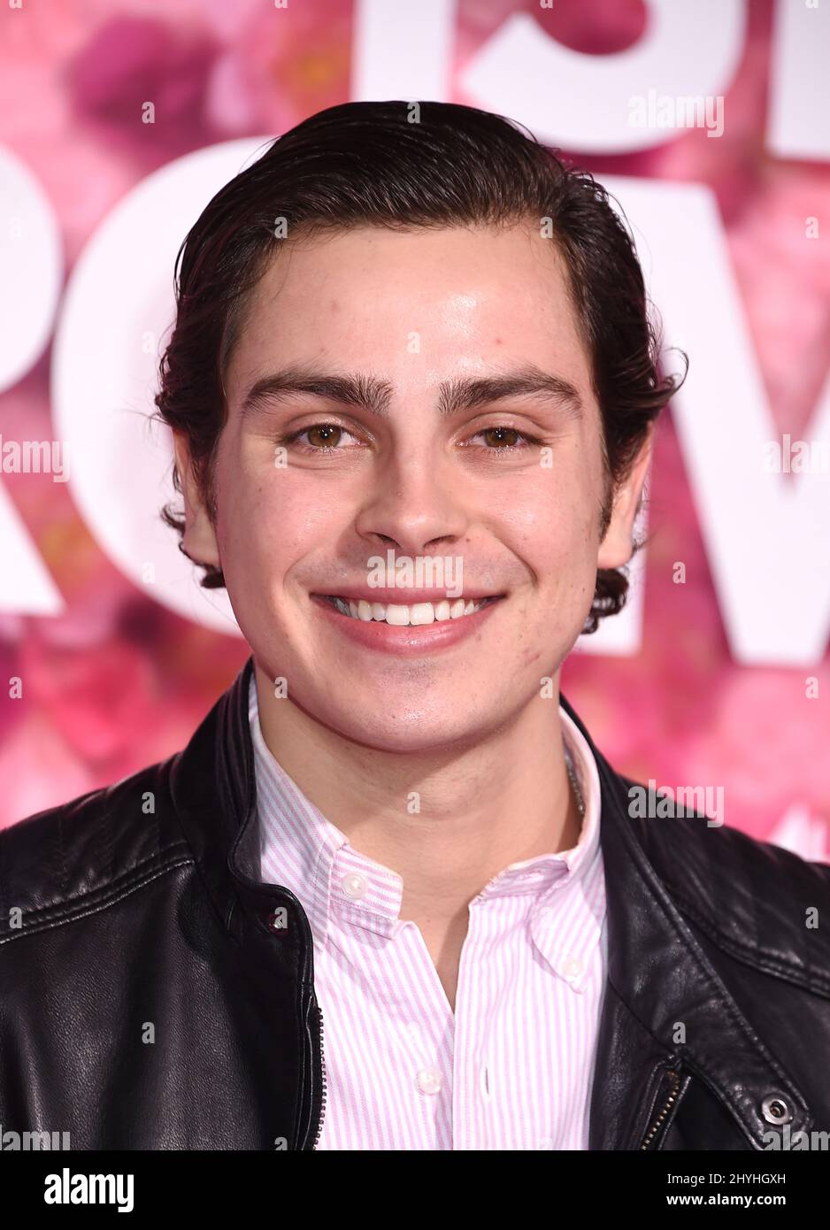 Jake T. Austin at the "Isn't It Romantic" world premiere held at The Theatre at Ace Hotel Stock Photo