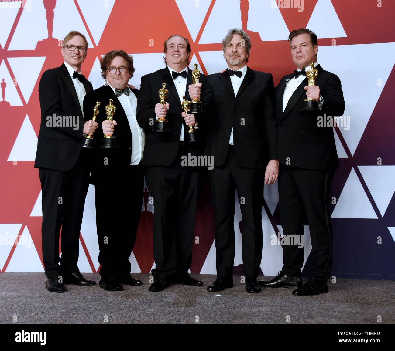 Jim Burke, Charles B. Wessler, Nick Vallelonga, Peter Farrelly, Brian Currie at the '91st Annual Academy Awards' - Press Room held at the Dolby Theatre Stock Photo